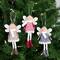 Angel Doll with Wings Christmas Ornaments - 6" - Red Brown and Blue - Set of 3